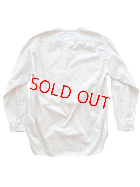 画像2: LOUNGE act ラウンジアクト BAND COLLAR SHIRT ストライプ柄バンドカラーシャツ (2)