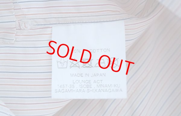 画像10: LOUNGE act ラウンジアクト BAND COLLAR SHIRT ストライプ柄バンドカラーシャツ (10)