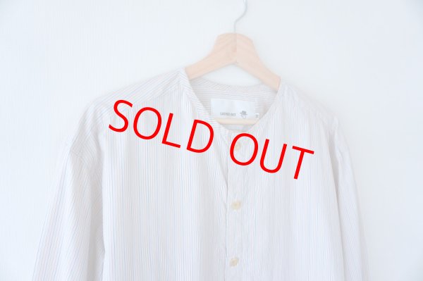 画像3: LOUNGE act ラウンジアクト BAND COLLAR SHIRT ストライプ柄バンドカラーシャツ (3)