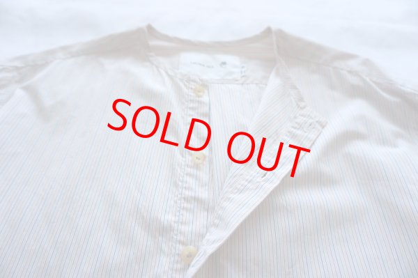 画像7: LOUNGE act ラウンジアクト BAND COLLAR SHIRT ストライプ柄バンドカラーシャツ (7)