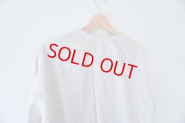 画像4: LOUNGE act ラウンジアクト BAND COLLAR SHIRT ストライプ柄バンドカラーシャツ (4)